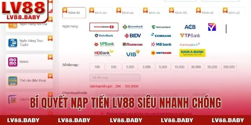 Bí quyết nạp tiền LV88 siêu nhanh chóng