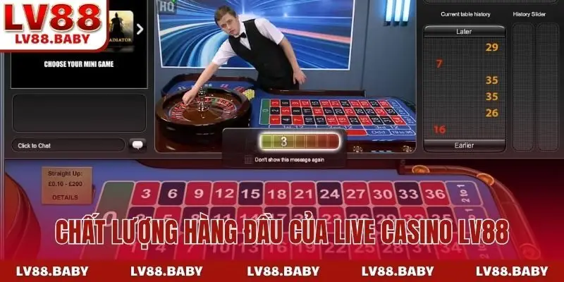 Chất lượng hàng đầu của live casino LV88